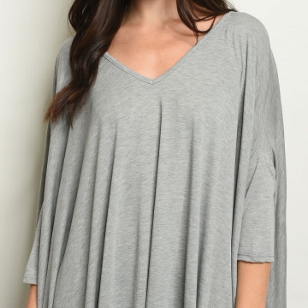 GREY TUNIC TOP - Picture 2 of 6